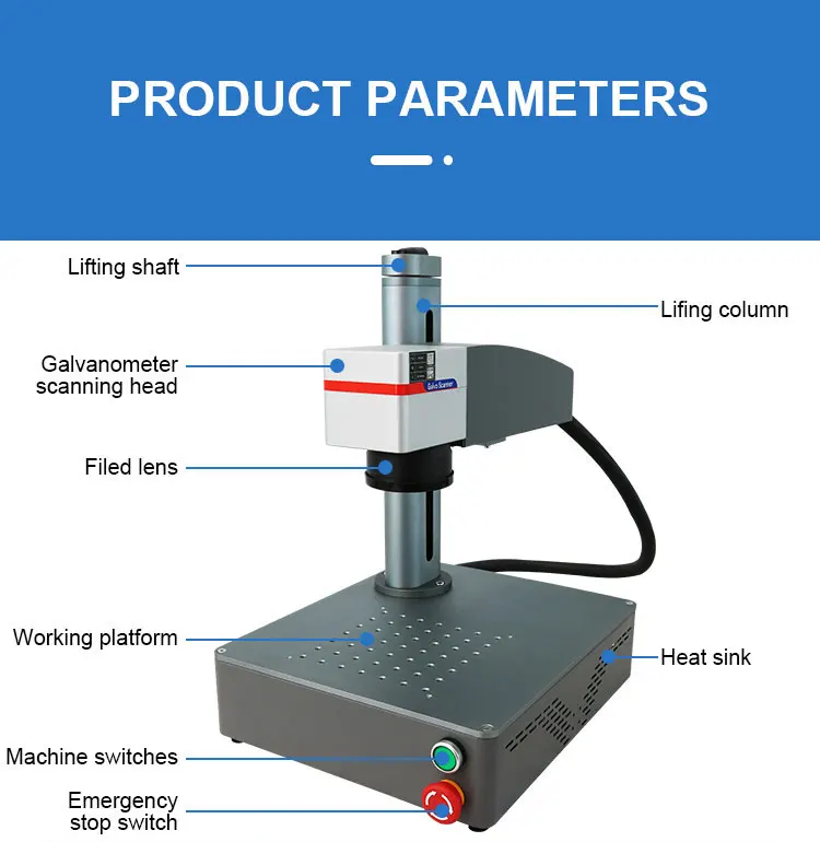 Portable Desktop Mini 20W Fiber Laser Marking Machine fo Plastic Metal Engraving Nameplate Jewelry Metal Stainless Steel
