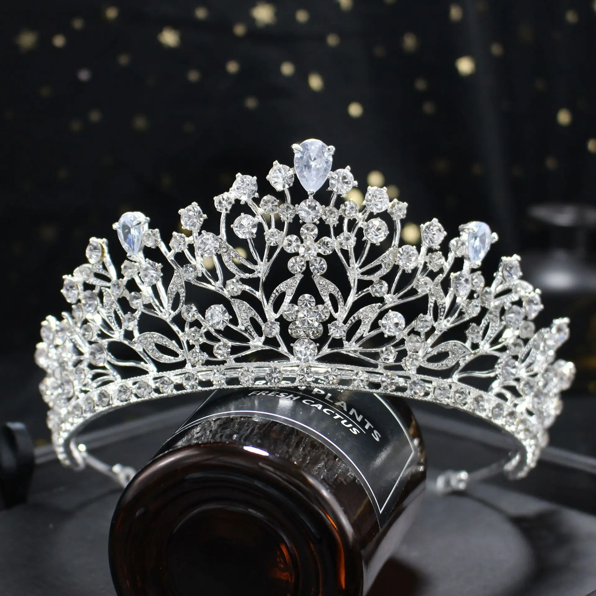 zircon crystal Tiara Bridal wedding hair crown accessories  Korean princess birthday tiara crown