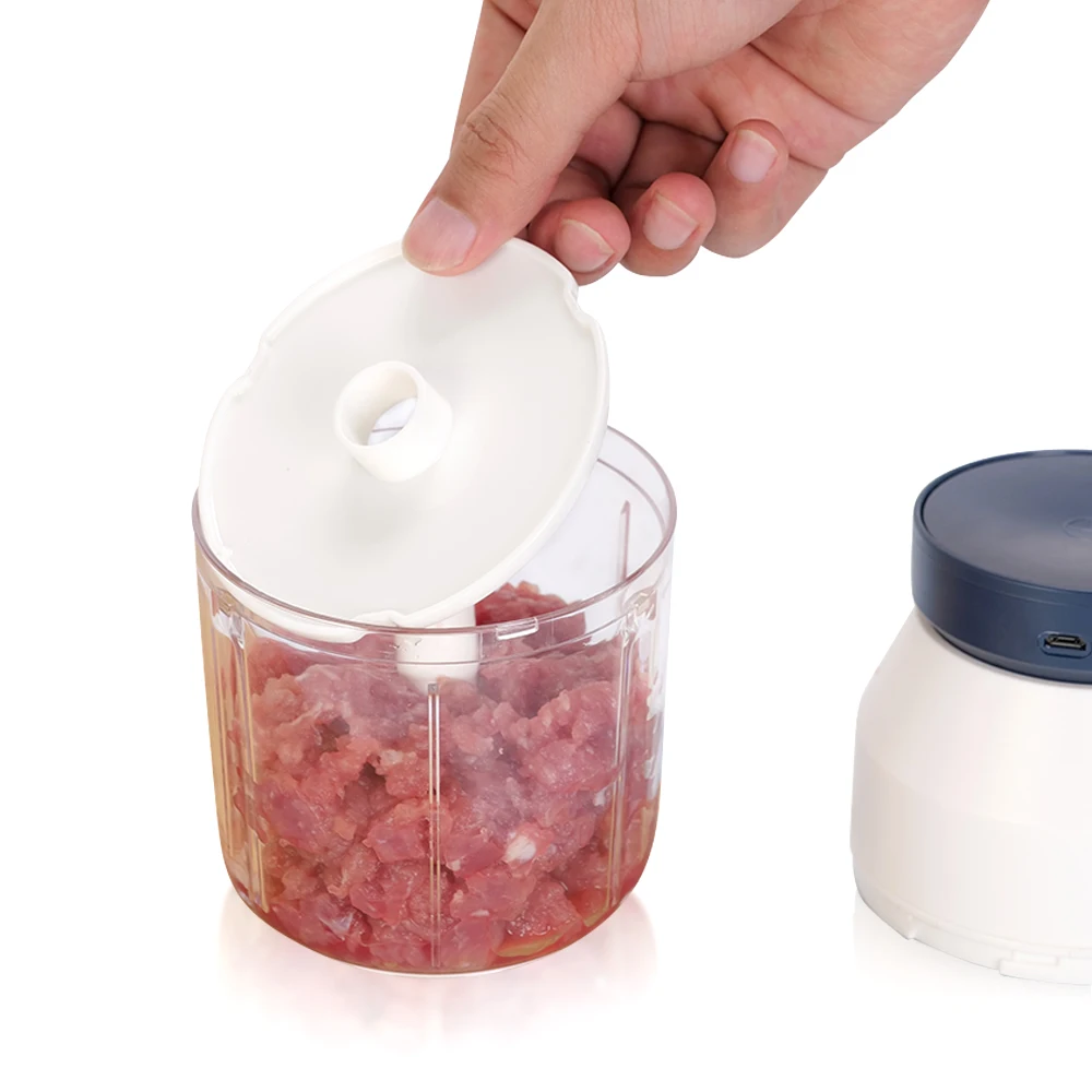 Multifunctional Electric Kitchen Cutter Stainless Steel Bowl Vegetable Meat Chopper with Onion Slicer Available in White Black