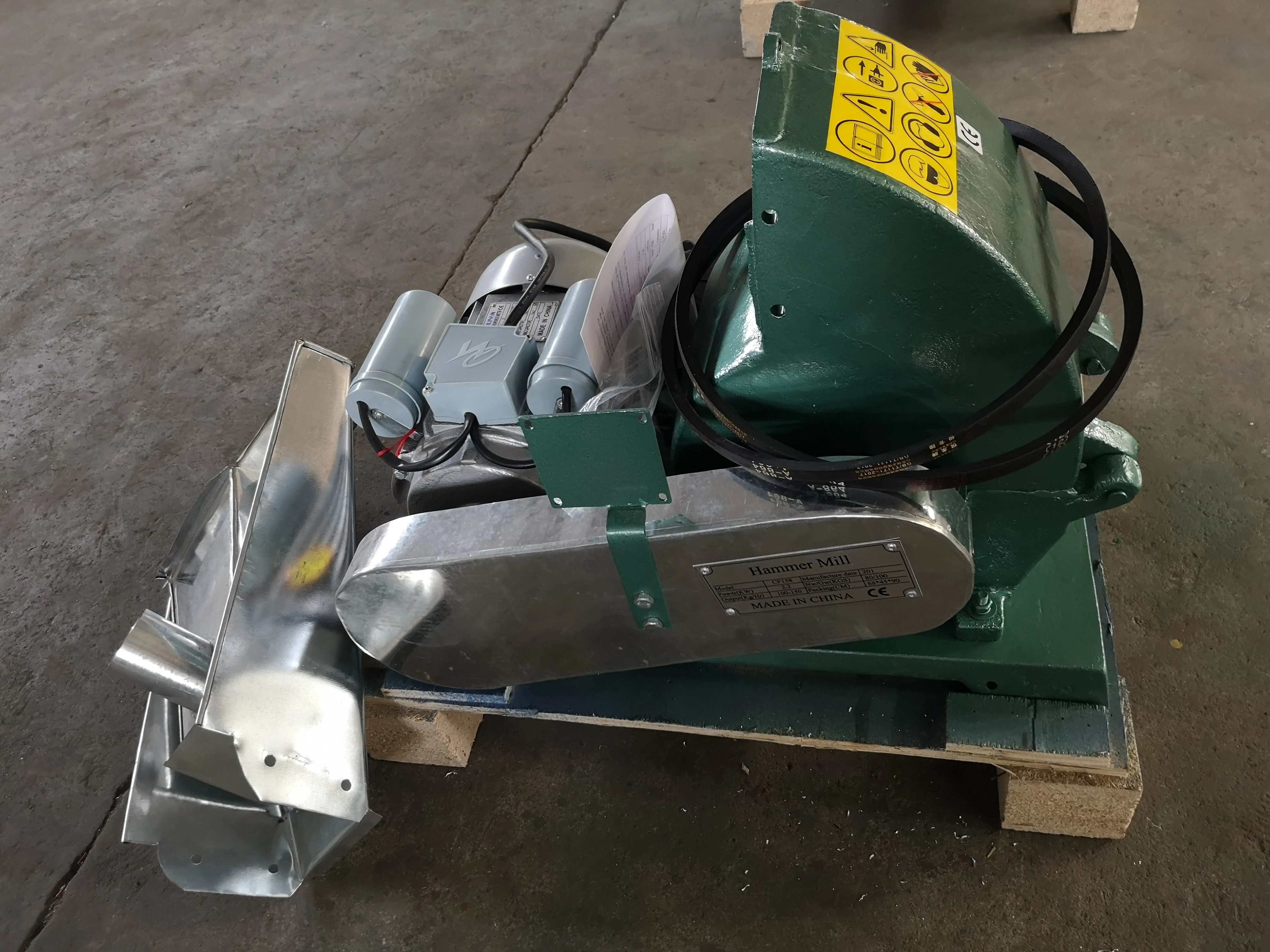 small lab wood branches crashing machine electric CF158 family use mini hammer mill with CE