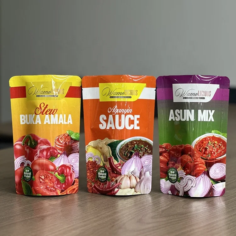 Tomato paste 70g bag black pepper sauce packaging retort pouch high temperature 121 moi moi cooking pouch