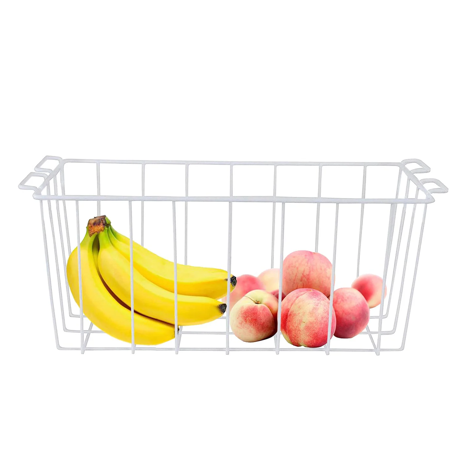 Kitchen Bathroom Freezer Pantry Metal Grid Basket Large Rectangular Iron Wire Basket Organizer