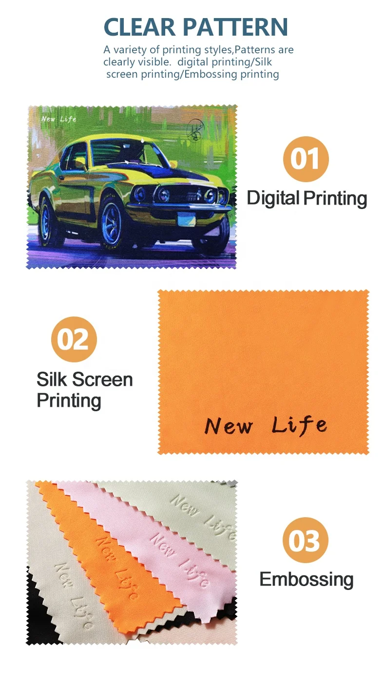 Microfiber Cleaning Cloths jewelry custom print microfiber cleaning cloth Camera Lens Glasses iPad iPhone Screens Cleaning Cloth
