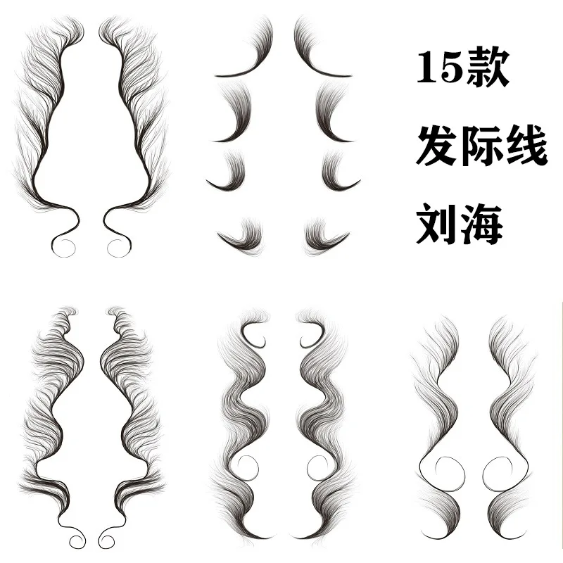 bang cross-border online celebrity hairline Tattoo paste Tattoo with bangs