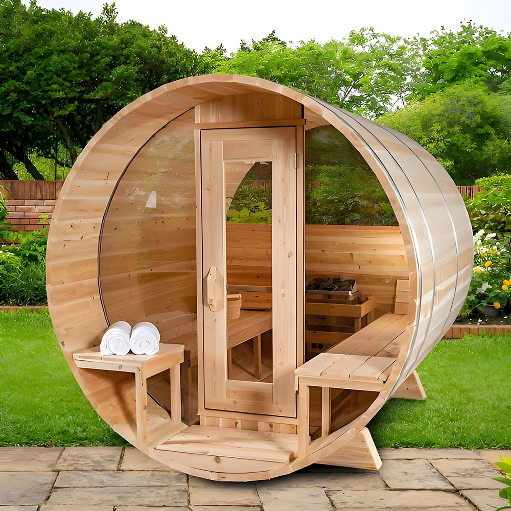 Modern 2-person traditional sauna 6kw furnace computer control panel Dry and wet steam function for outdoor sauna use