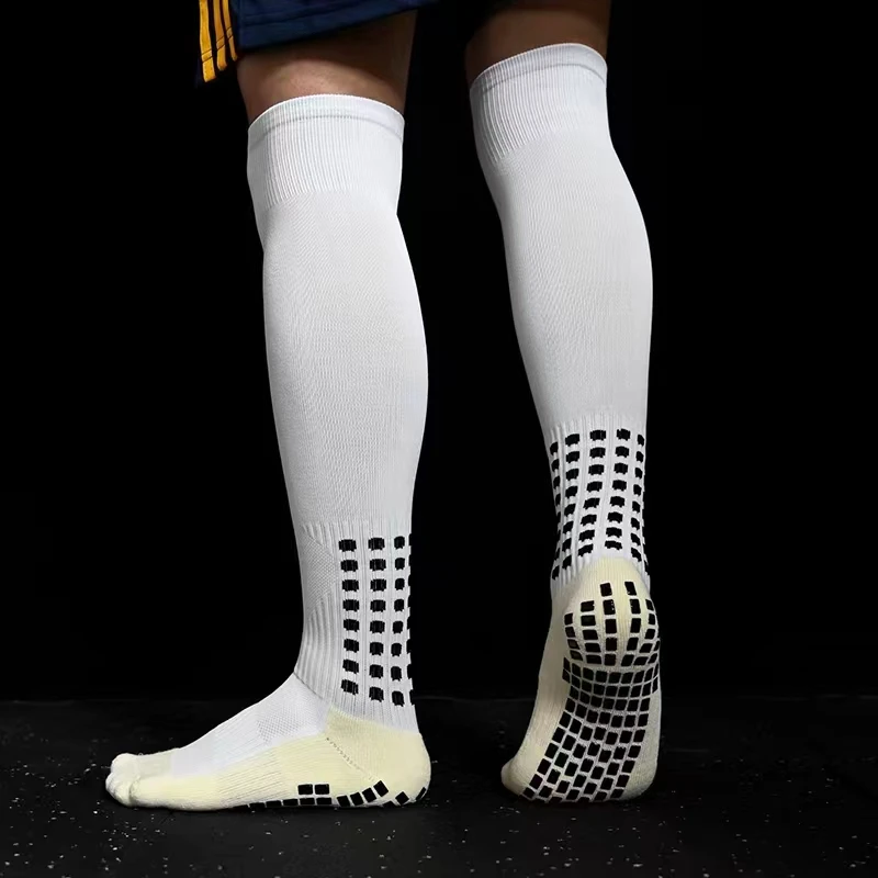 Wholesale anti slip long football socks custom logo socks for soccer