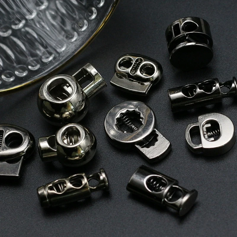 Free Sample Twisted Cotton Draw Cord with Zinc Alloy Metal Tip and round Aglet Button Plated Cord End with Cord Lock