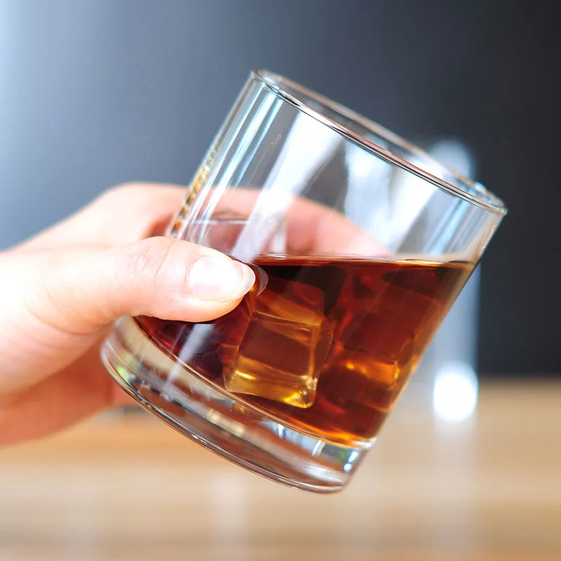 Wholesale old fashioned whiskey drinking glass cup rock glasses clear whisky glasses cups