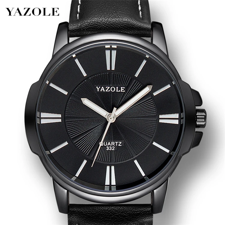 YAZOLE leather watch 332 Hodinky Relogio Masculino Fashion Quartz Watch cheap Business Mens Wrist YAZOLE men watch