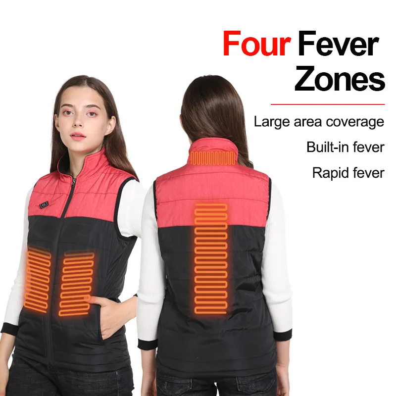 New functional Cold Winter Down Heated Vest Charging Lightweight Jacket With Body Warmer Unisex Rechargeable Heated Vest
