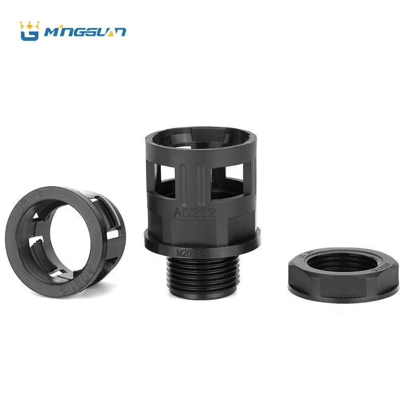 Pipe Fittings, Nylon Plastic Flexible Conduit Fitting, Corrugated Conduit Connector, Straight Connector, AD13.0