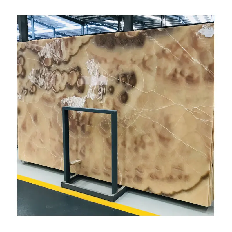 Natural thin orange onyx stone veneer sheets for hotel