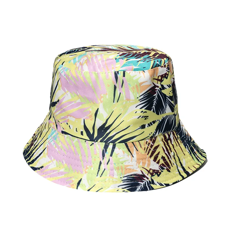 Wholesale Hawaiian Custom Mens Cotton Fisherman Printed Bucket Hat Fishing Outdoor Beach Bucket Hats