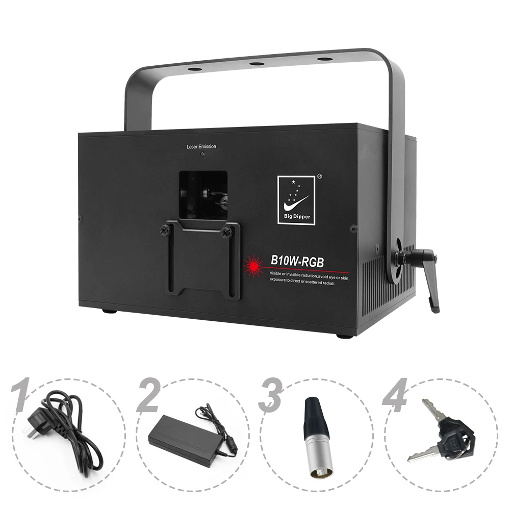 Big Dipper 10W RGB Animation Laser Light 30K 10000mw DJ Stage Lighting Disco Party Wedding  Projector