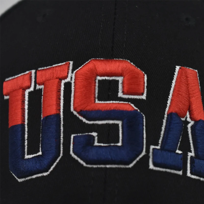 USA 3D Embroidered bone sports cap men US USA American Flag solid Hat women Adjustable custom baseball cap