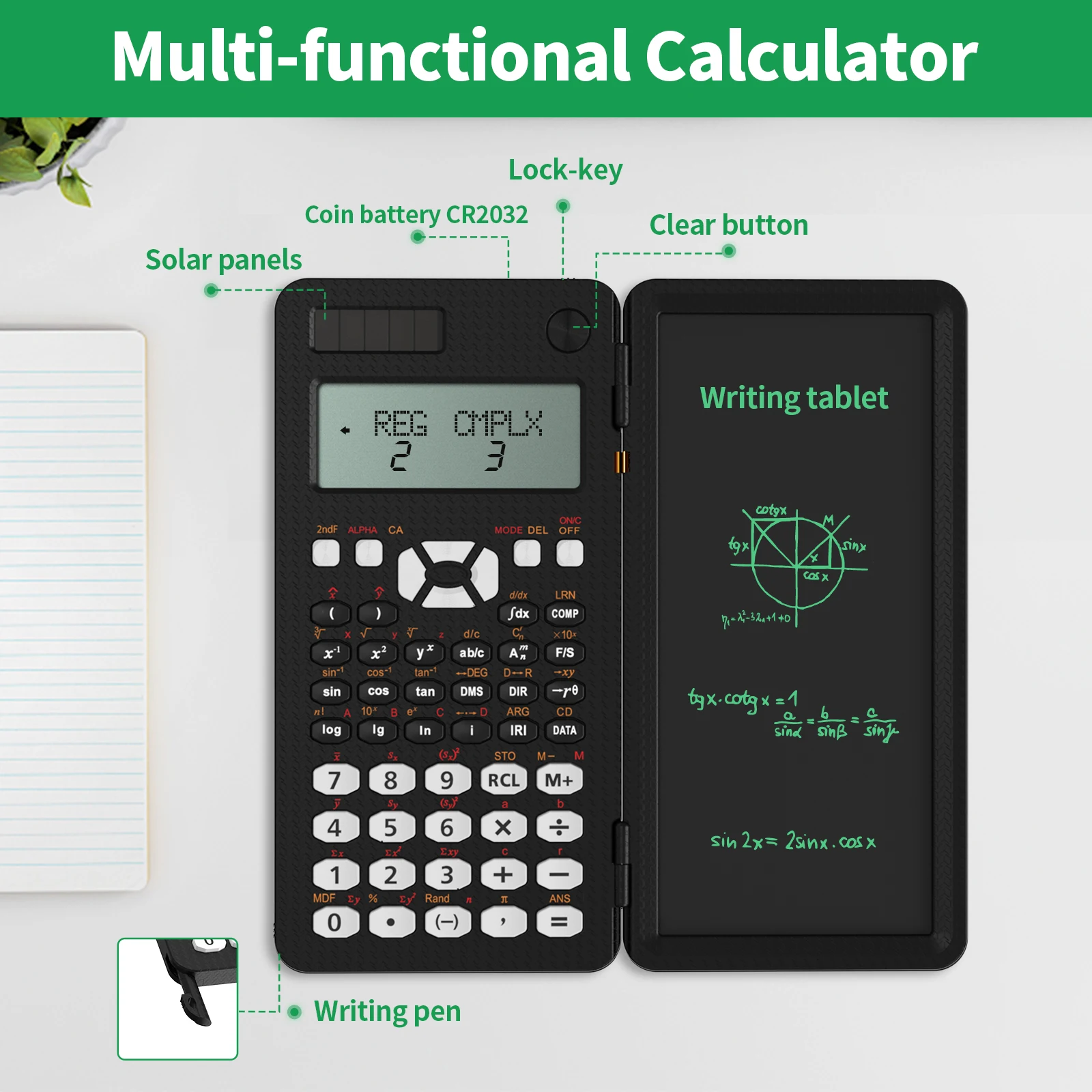 NEWYES Digital Notepad Board Electronic LCD Scientific Calculator Writing Drawing Tablet