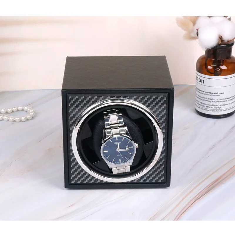 Custom Luxury Premium Walnut Single Watch Box for Automatic Watches with 3 Rotation Modes Wooden Safe Watch Winder