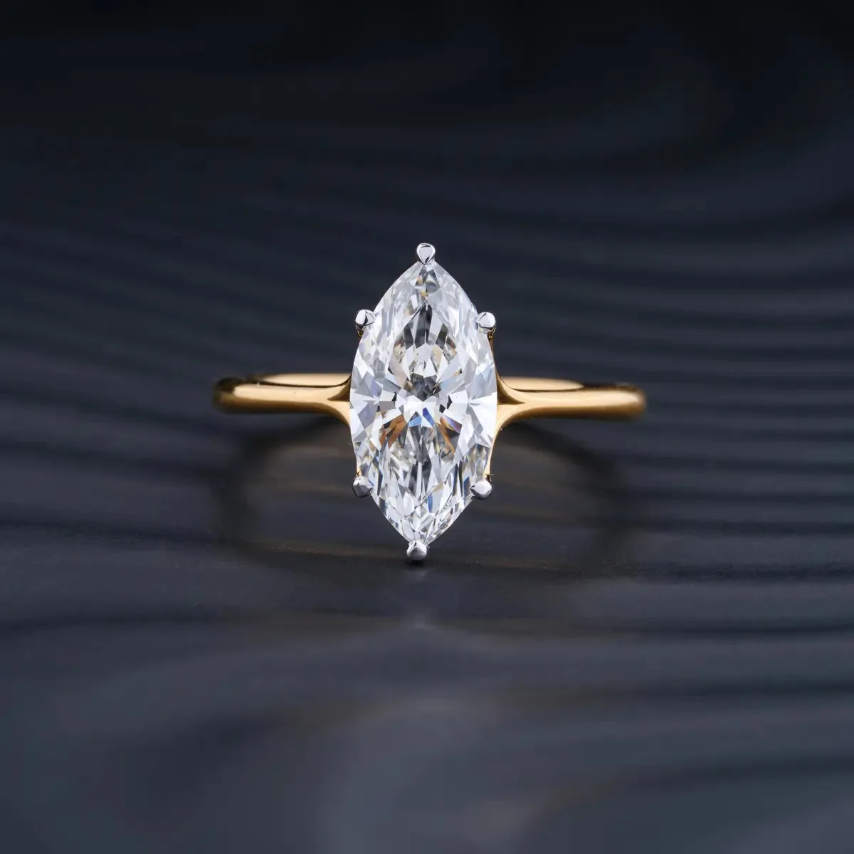 2 Carat Marquise Diamond Solitaire Ring For Engagement, Wedding and Special Occasion