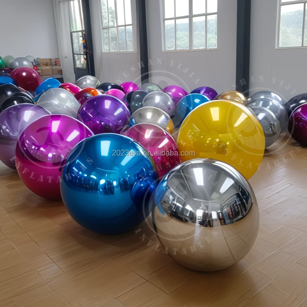 Fashion Attractive Design PVC Colorful Inflatable Mirror Ball PVC Large Hanging Mirror Ball Disco Ball