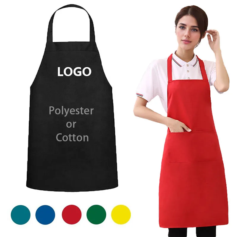 Custom Logo Aprons Waiter Masonic Kids Salon Cooking Waterproof 100% Cotton Pink Apron Kitchen