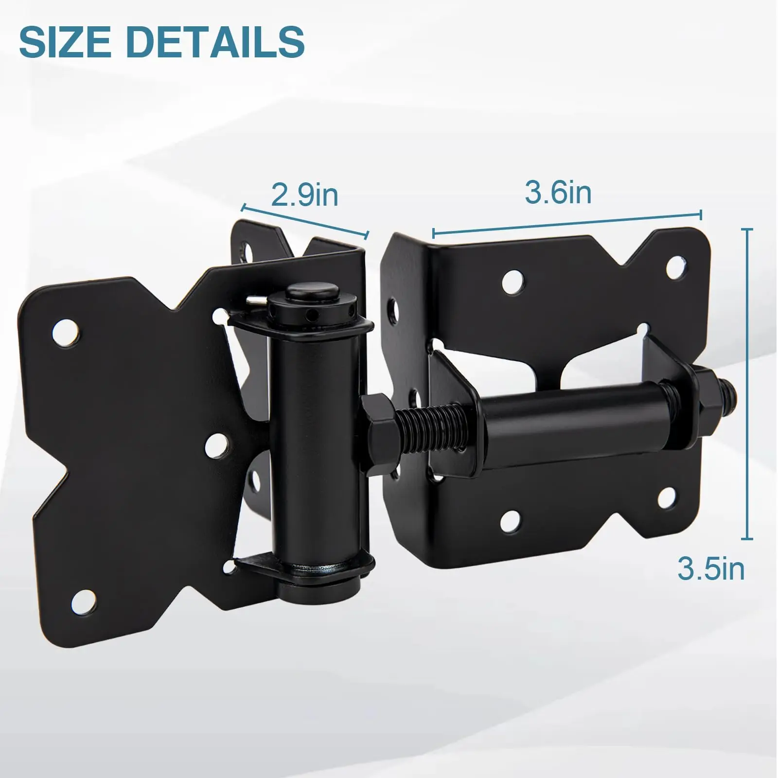 Self Locking Gate Latch and Gate Hinges Set Heavy Duty Hardware Hinges for Vinyl and Wood Fence with Installation