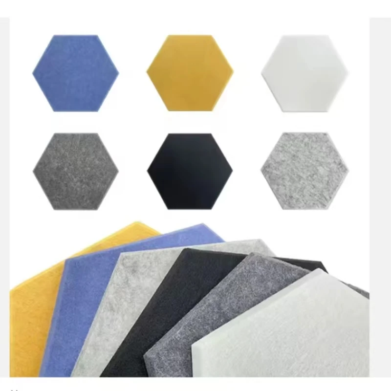 Soundproof Hexagonal Board Polyester Fabric Acoustic Wall Panel soundproof panels acoustic panel material fabric board