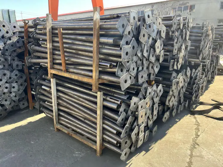 Light duty heavy duty adjustable galvanized color coating shoring scaffolding steel props with square flower plate