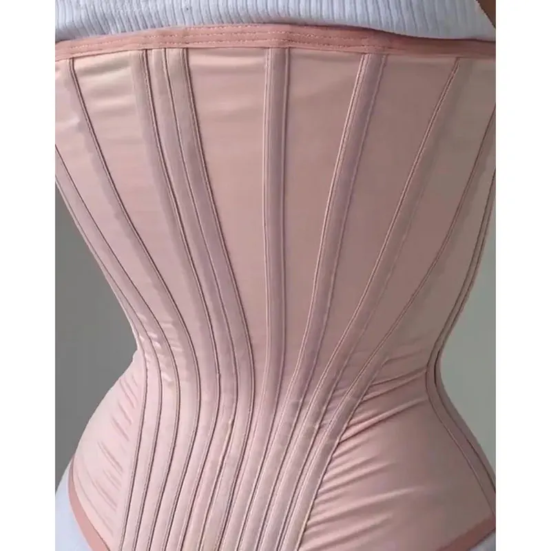 Hourglass Steel Bone Girdle Latex Waist Trainer For Women Zipper And Hooks Corset Sport Cincher Steel Bones Lower Belly Fat