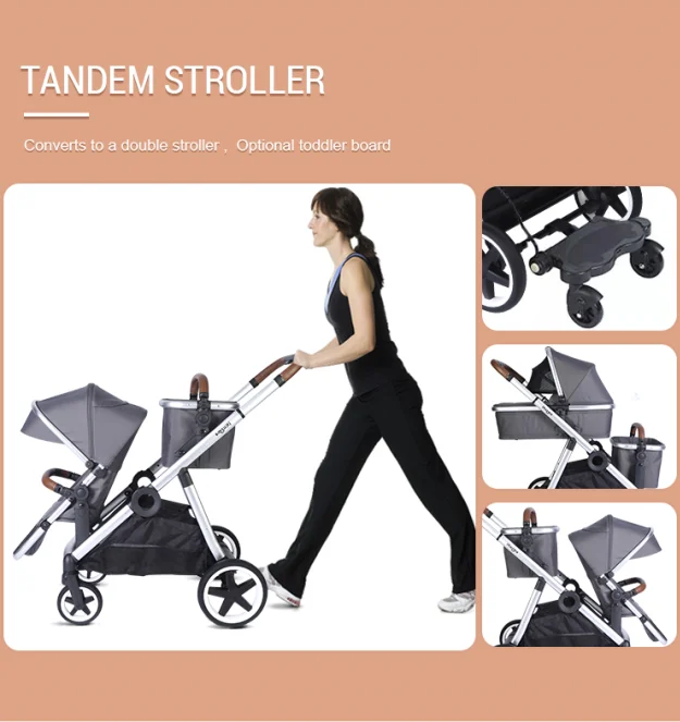 Good Quality Cheap Customizable European Luxury Travel System 360 Degrees Foldable Baby Car Buggy Strollers Set  3 In 1 Pram