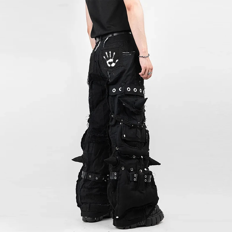 diznew Denim manufacturer Fashion denim straight wide leg wash casual loose folded jeans