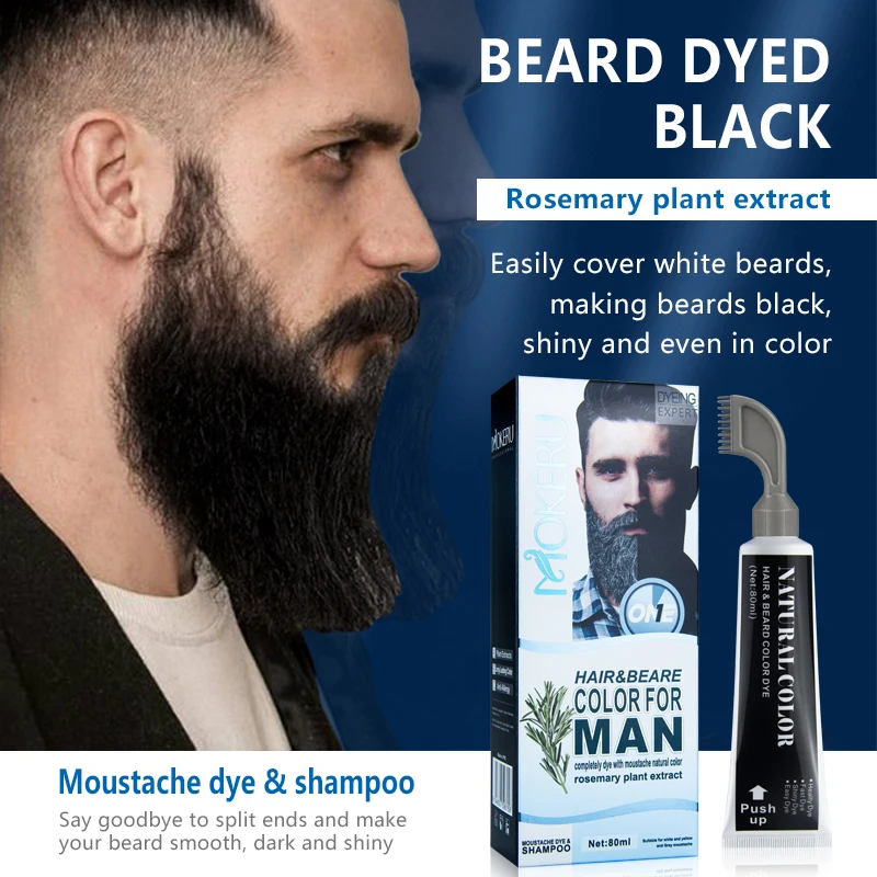 Whole Man Easy Dye Home Use Beard Coloring Comb Magic Black Hair Dye Color Comb Beard Dye Product