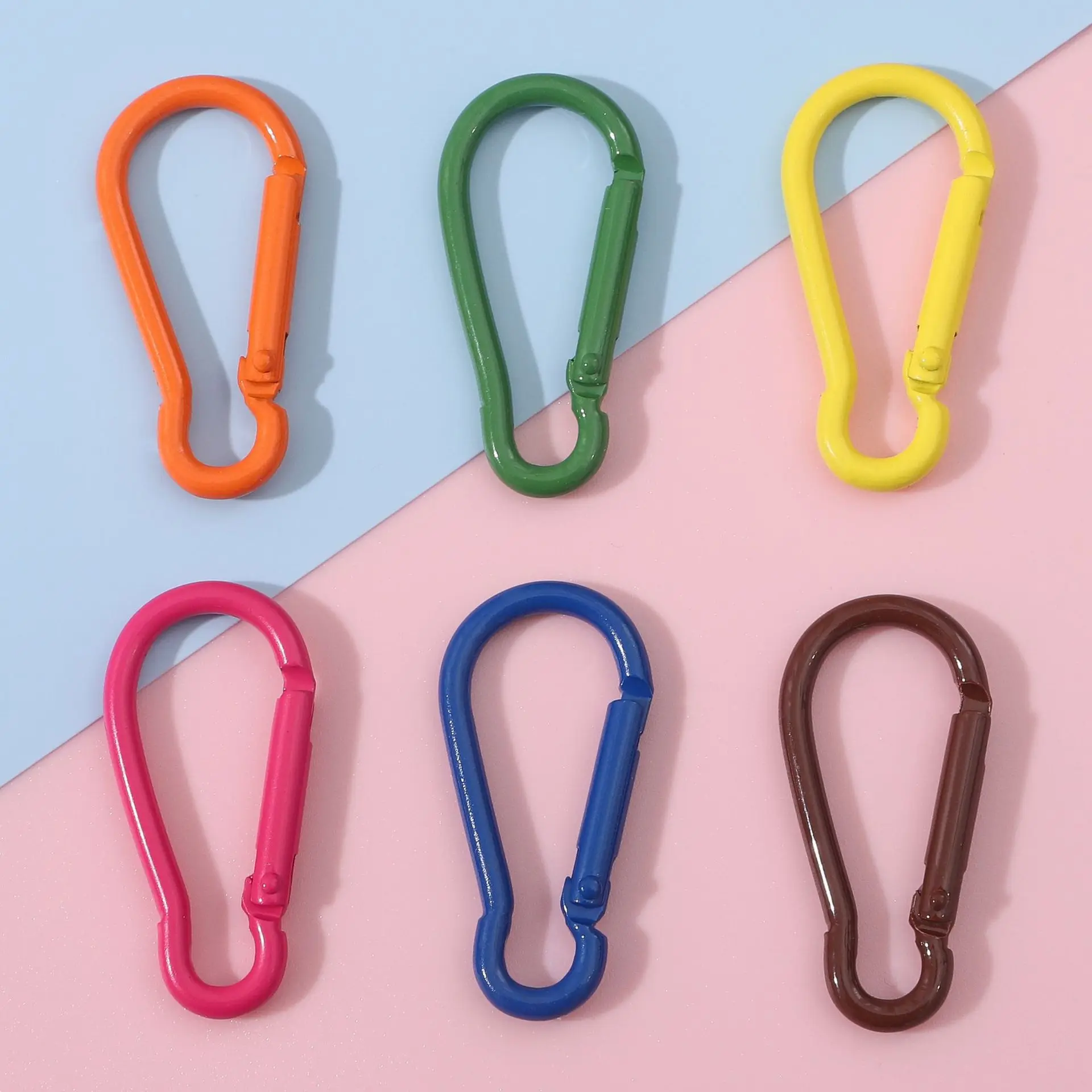 Wholesales Promotional Keychain Accessories Buckle Color Hammock Climbing Mountaineering Painting Buckle Carabiner Keychain