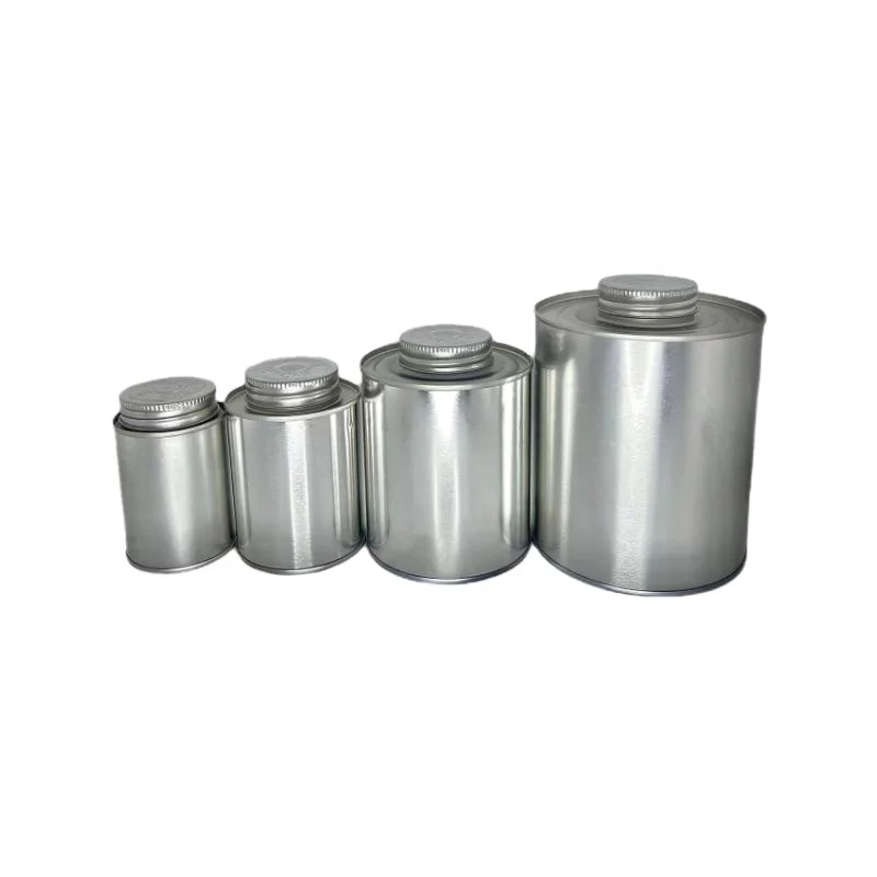 Пустые винтовые консервные банки с щеткой для пвх клея