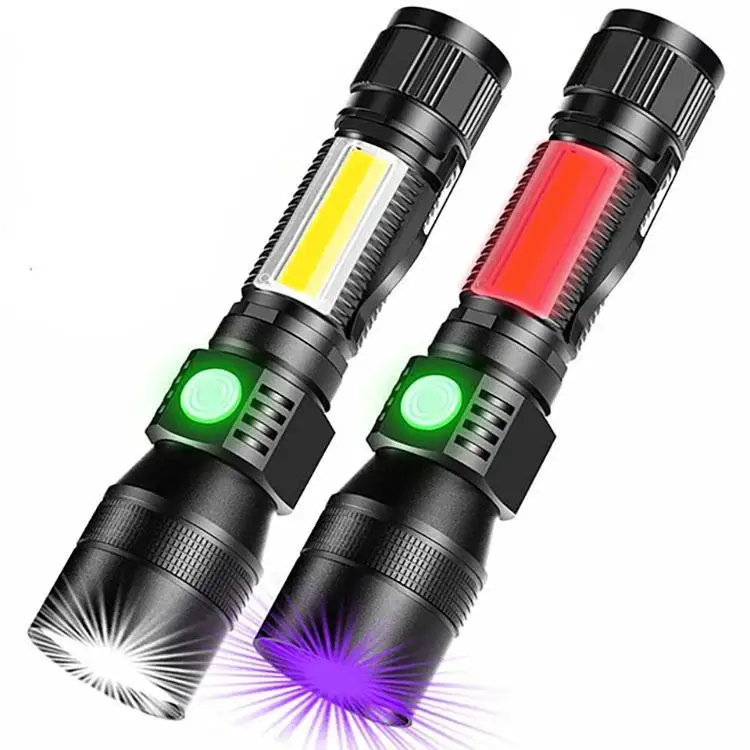 Helius New Usb Flashlight Wholesale Type-C Charging Purple Zoom Emergency Multi-Functional Outdoor Flashlight