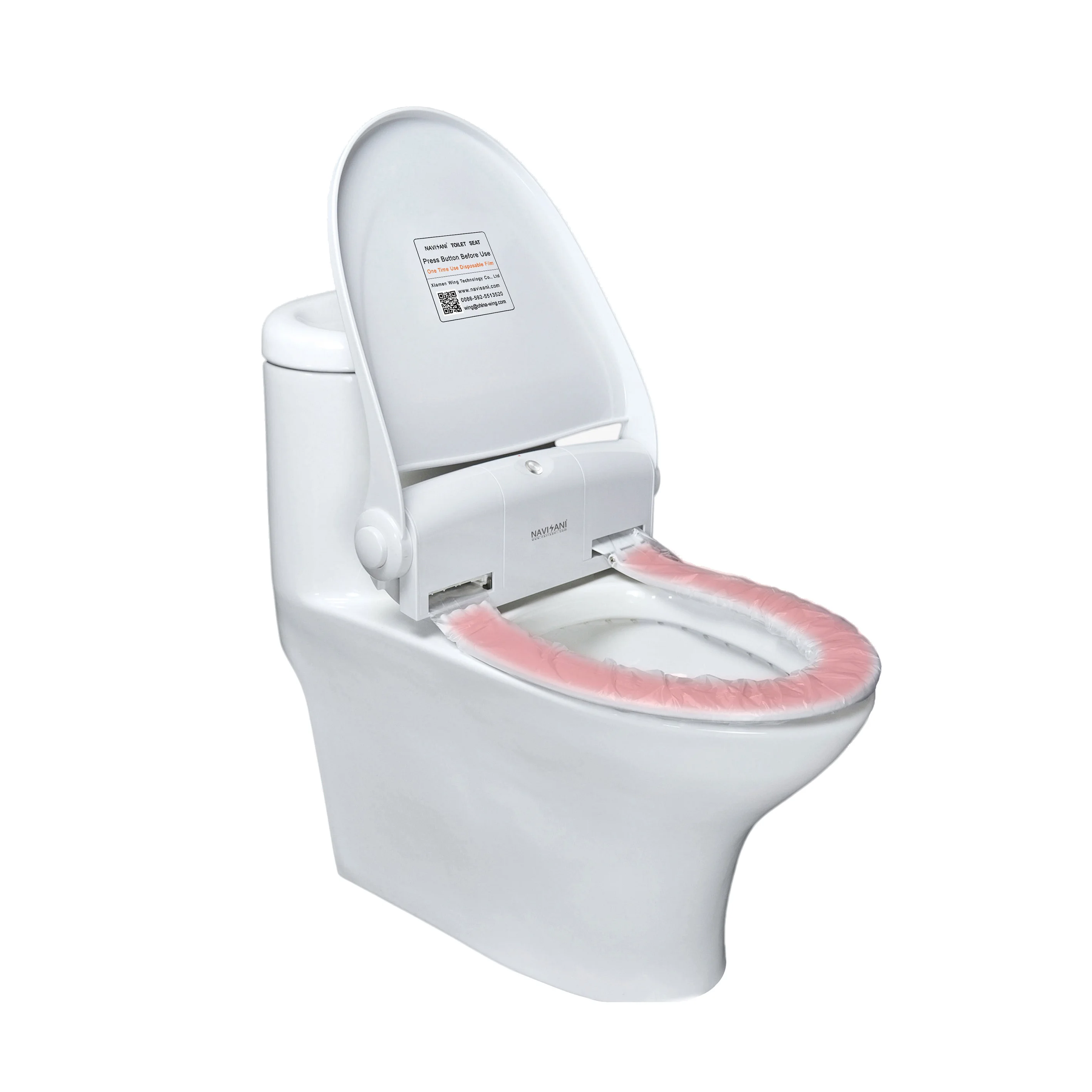 Hygienic smart heated toilet seat cover for public restrooms cleaning sanitation in casino dentist office school exhibition hall