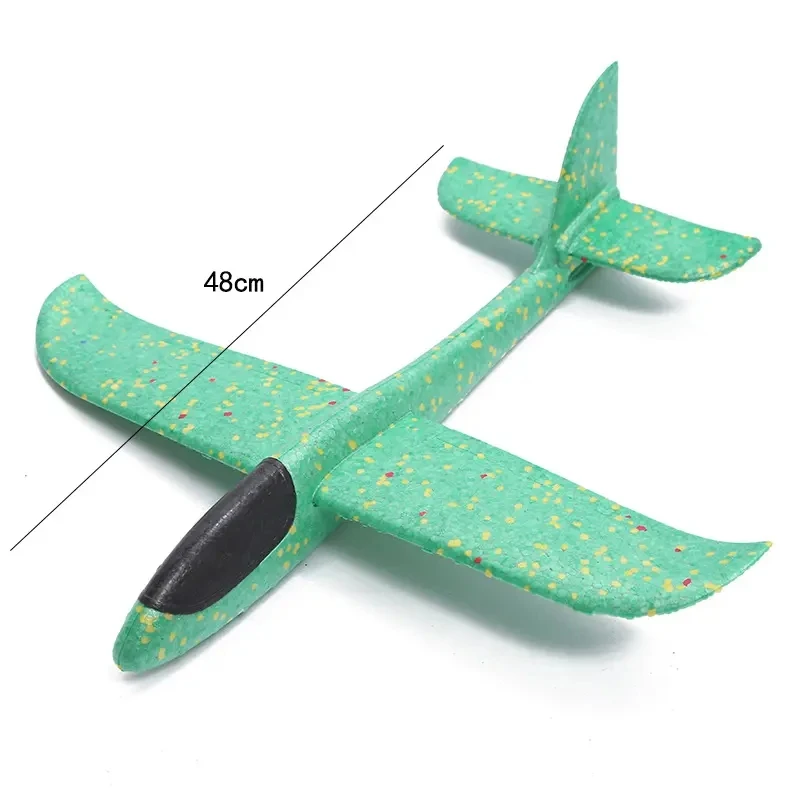 RTS 2024 hot 48CM Big Size Hand Throwing Foam Toy Flying Glider Plane With 3 Colors