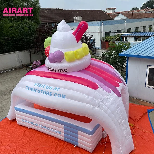 Custom Shape Inflatable Advertising Tent, Inflatable Ice Cream Tent, Summer Ice Cream Sale Inflatable Booth
