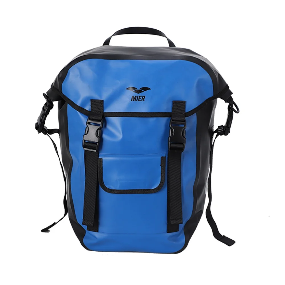 
Blue waterproof bicycle pannier 