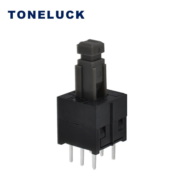 Toneluck LTV-85 40T85 6 Pin 2P2T ON-OFF Pressure Key Self Lock Push Button Switch with Cover