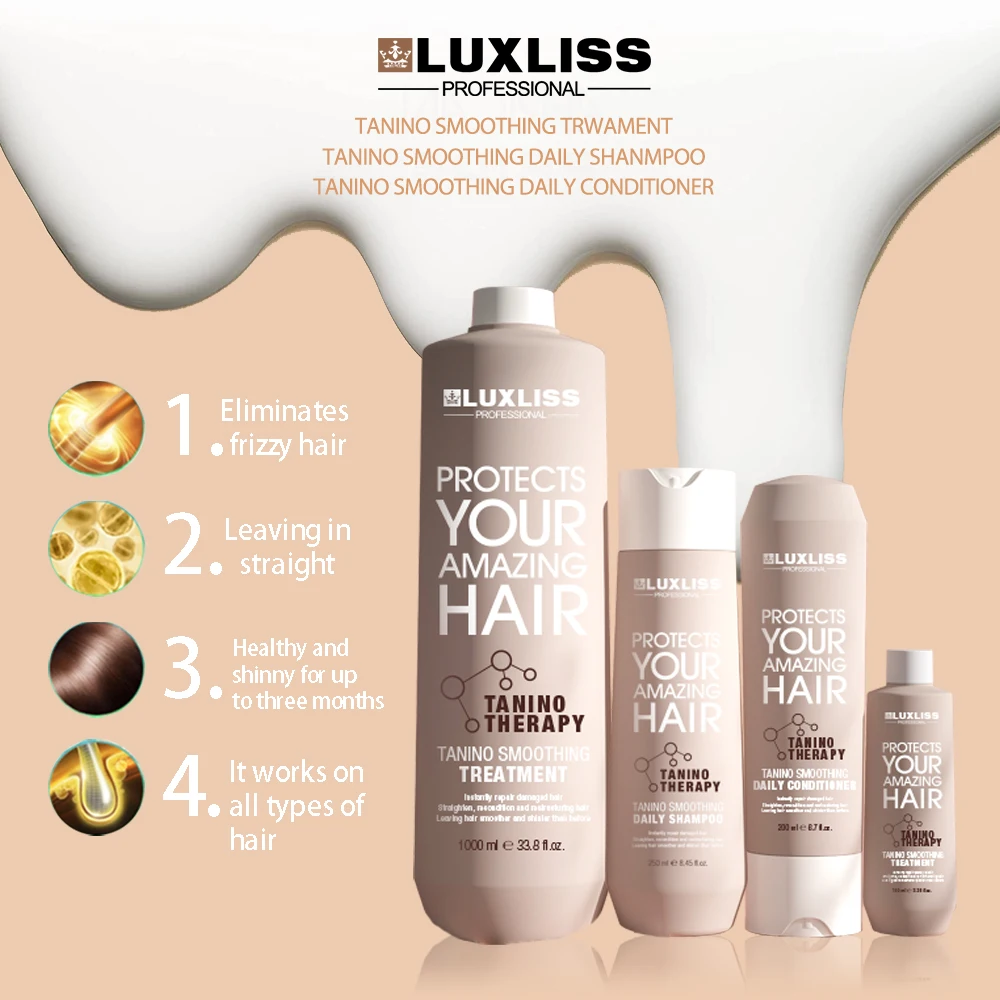 Luxliss Taninoplastia Smoothing Treatment Formaldehyde Free Keratin Hair Straightening Nano Therapy Taninoplastia Treatment