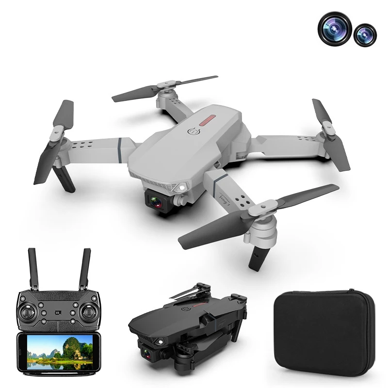 Дрон E88 Wi-Fi FPV с двойной HD-камерой 4K и широкоугольной видеокамерой в реальном времени