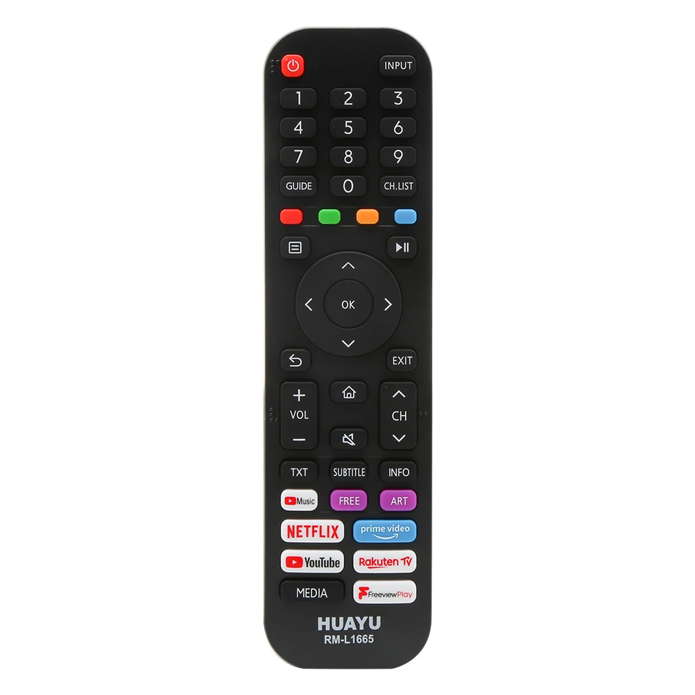 HUAYU RM-L1665  Universal Remote Control use for Hisense Hilif Lcd Smart TV Netflix Youtube  freeviewplay
