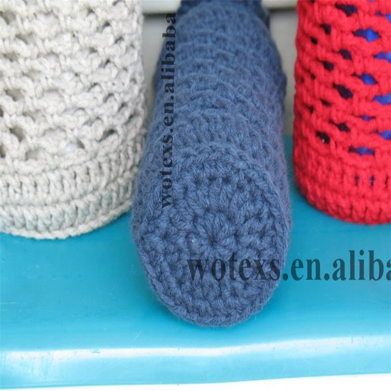 BM038 Free samples custom knit jacquard Cross Body Water Bottle Cover with straps Crochet Water Holder Water Bottle bags
