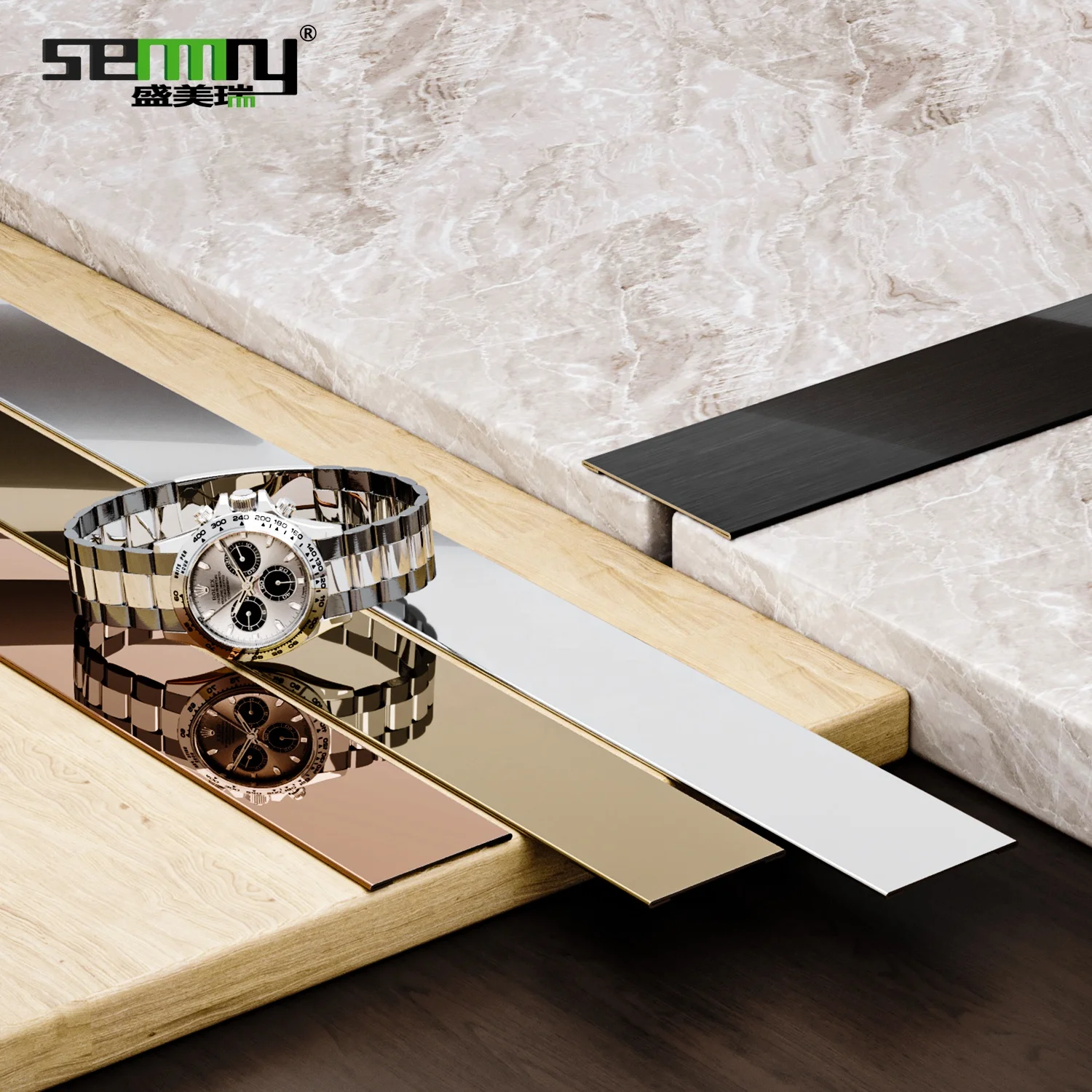High-quality stainless steel edge trim Stainless steel tile trim for shopping centre floor decoration