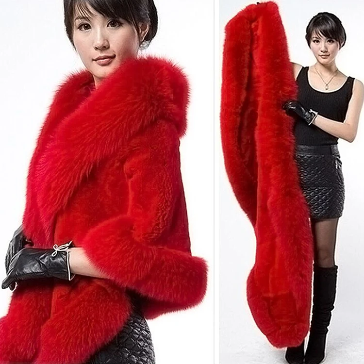 Hot Sale New Fashion Winter Warm Ladies Luxury Customized Cape Shawl Women Faux Fox Mink Fur Poncho