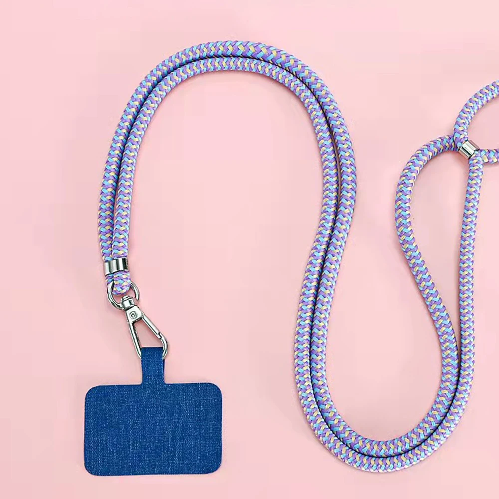 Adjustable Crossbody Nylon Neck Strap Tether With Patch Mobile Cell Phone Strap Lanyard For All Smartphone