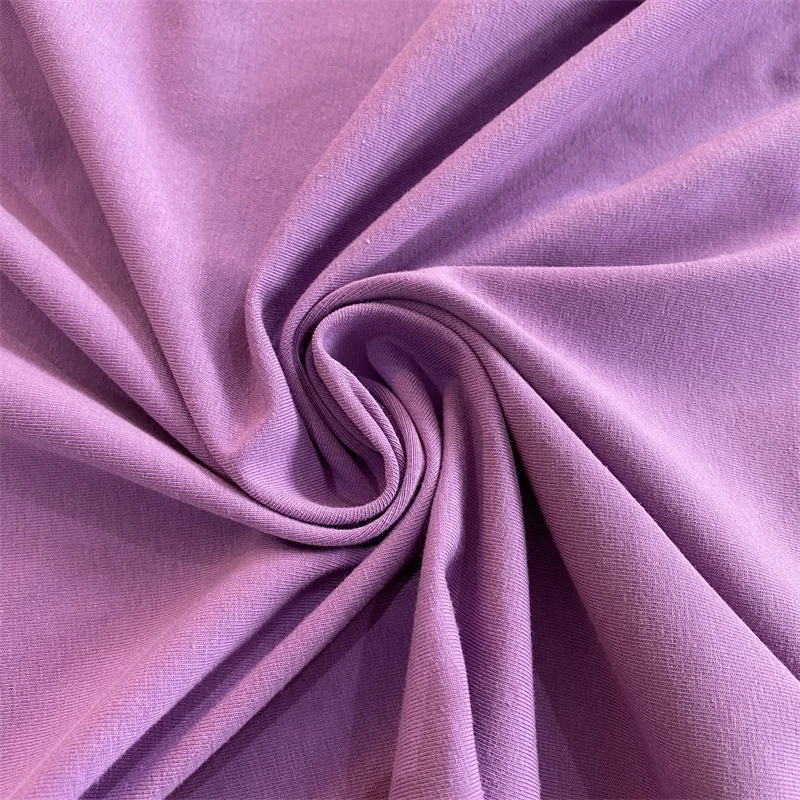 Factory wholesale solid color plain purple cotton fabric for making underwear