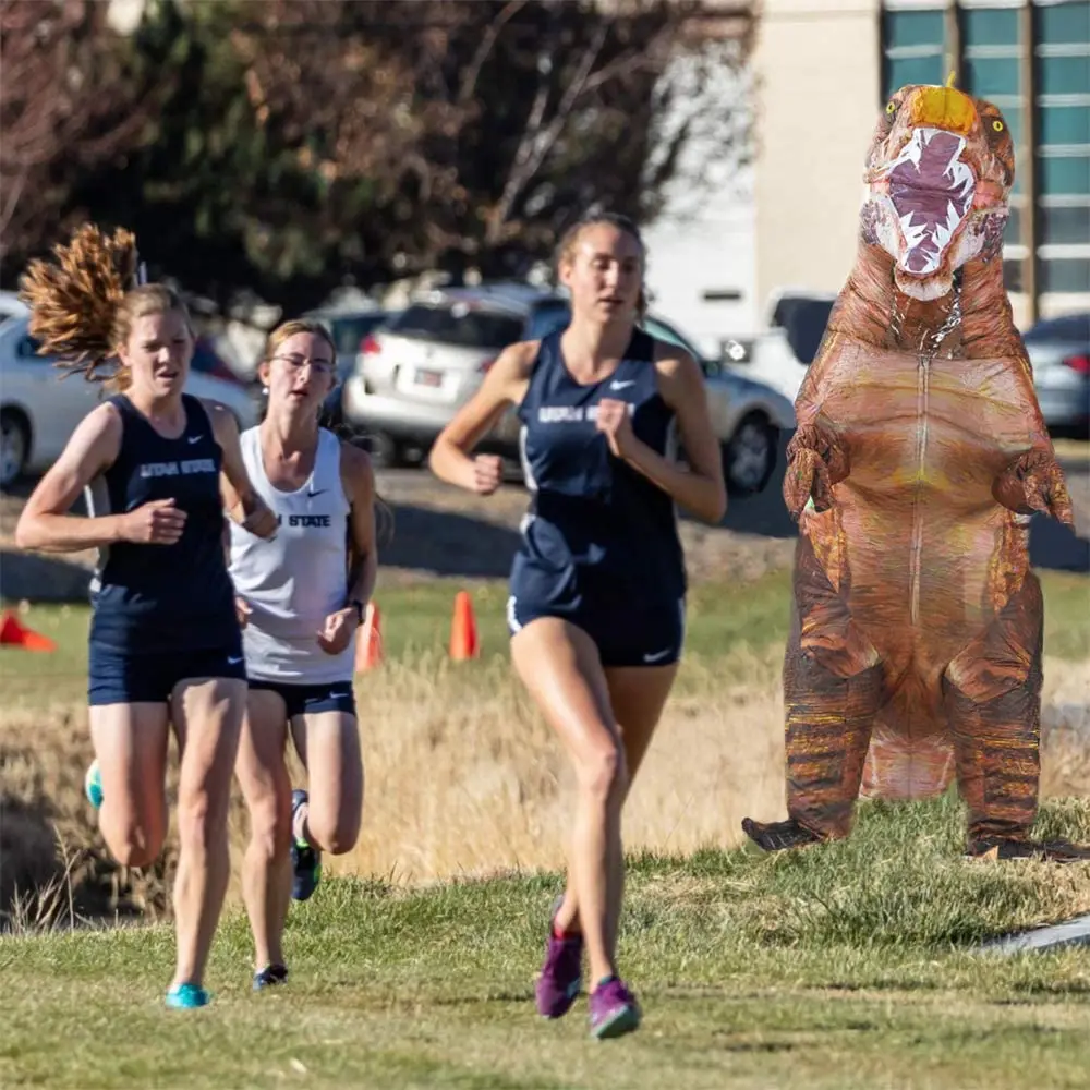 
Crazy Jurassic Latest Adult Inflatable Dinosaur T REX Costume Air Blown Dragon Costume 