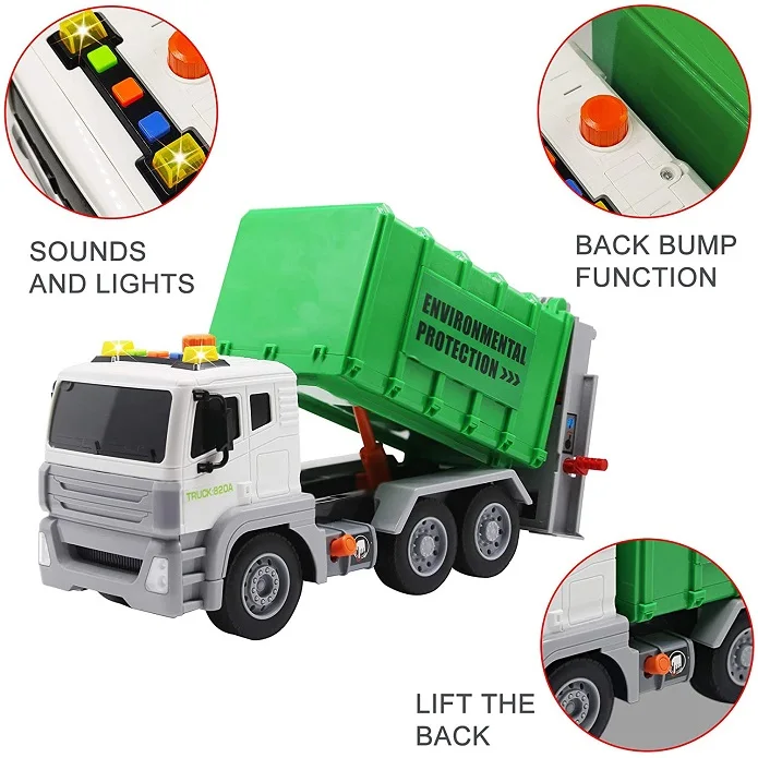 Environmental Education Toys Trash Truck Recycle Truck with Sound and Light Garbage Truck Toys