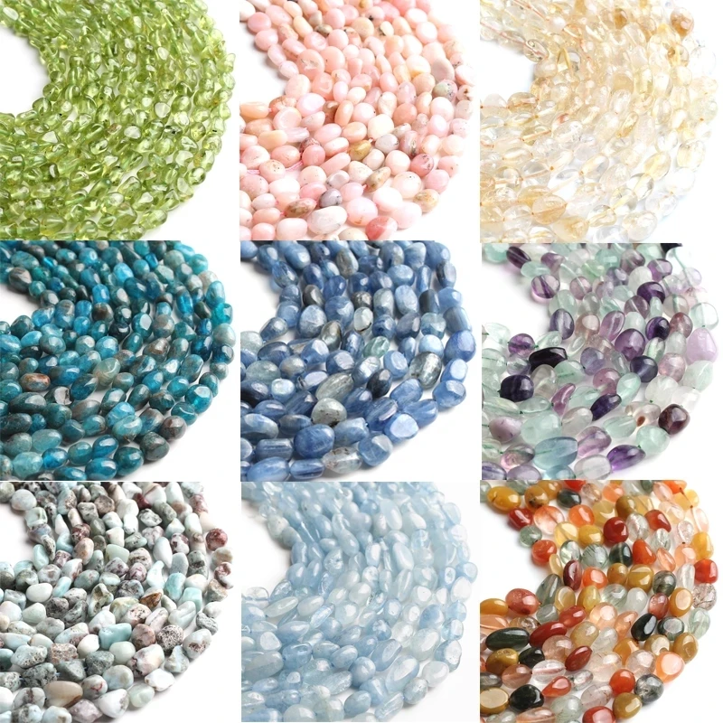 5-8mm Natural Pink Opal Moonstone Colorful Fluorite Stone Beads Irregular Spacer Beads for jewellery Making DIY Bracelet